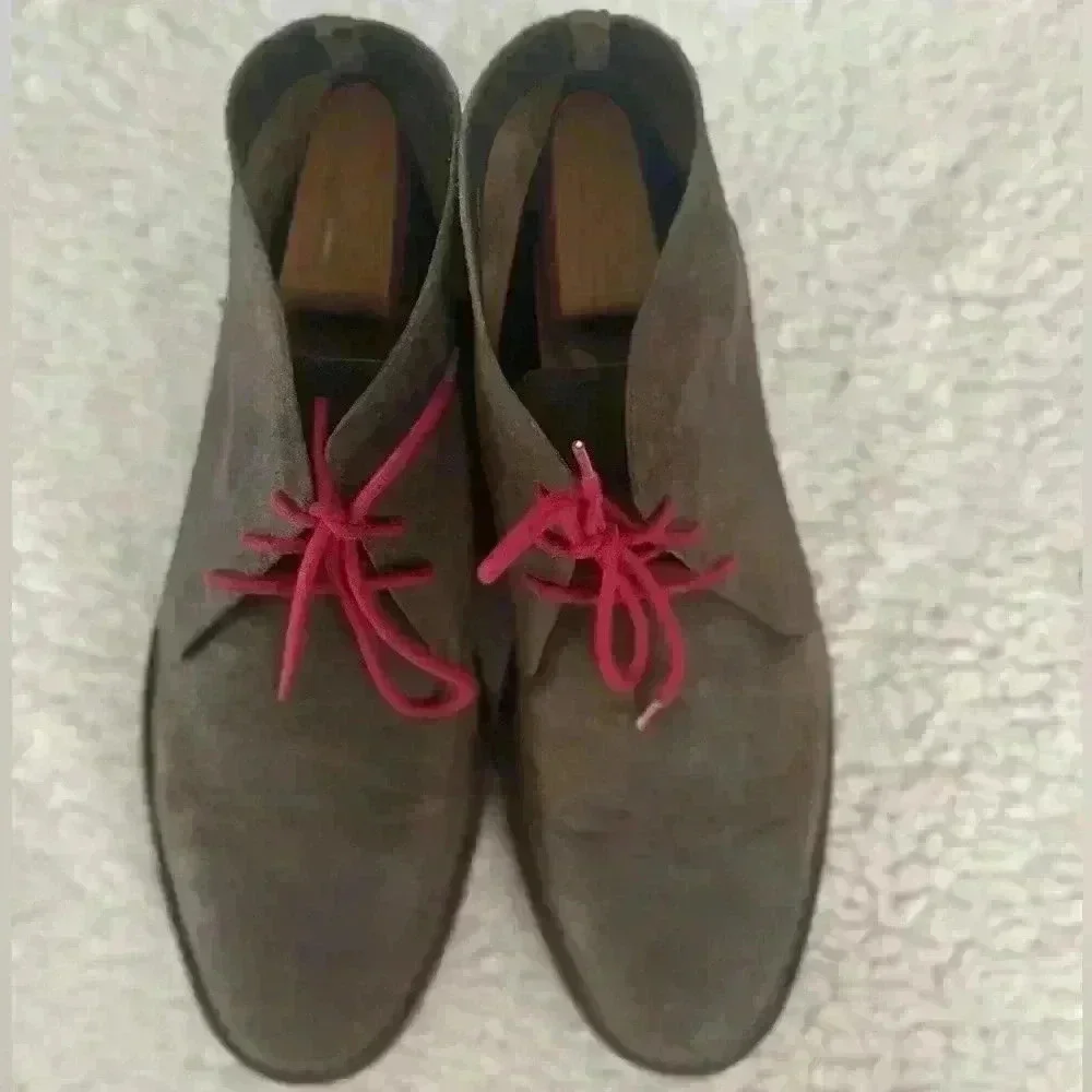 Cole Haan Paul Chukka Boots Shoes‎ Mens Size 13 Brown Distressed Suede Lace Up